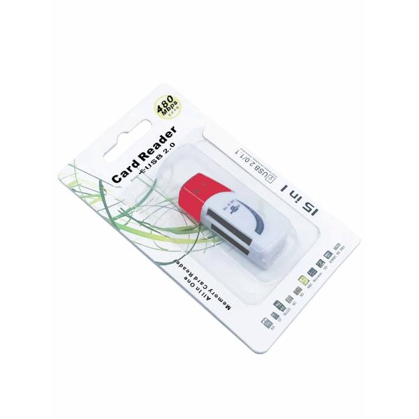  USB 2.0 Flash Card Reader All In One فلاش قارئ ذاكرة مناسب لأغلب أحجام الذواكر 